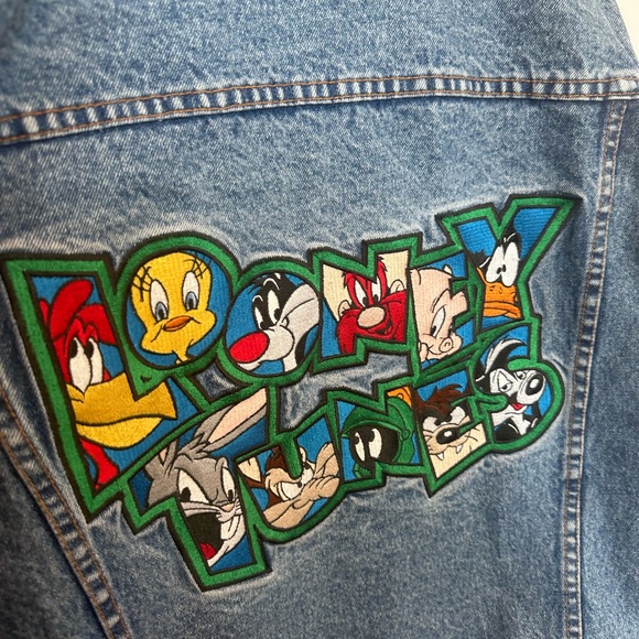 Denim Jacket with Looney Tunes Back Patch - Blue - Picture 14 of 17